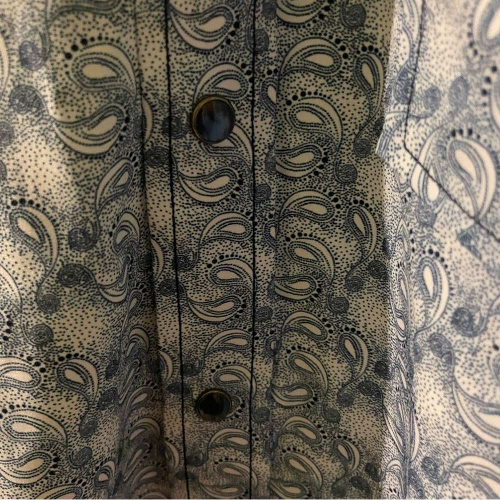GC BLUE blue paisley snap western shirt-large tall NWT - Picture 3 of 8
